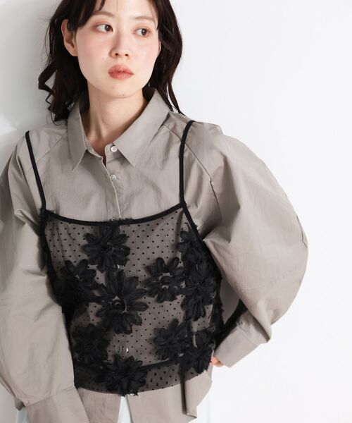 le.coeur blanc(ルクールブラン)の「TORRAZZO DONNAフローラルレースキャミ(キャミソール・レディース・ホワイト/ブラック・38)」の1枚目の写真