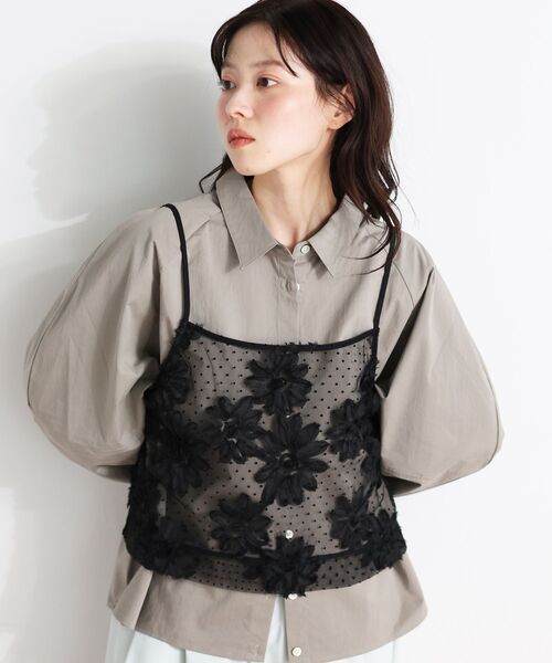 le.coeur blanc(ルクールブラン)の「TORRAZZO DONNAフローラルレースキャミ(キャミソール・レディース・ホワイト/ブラック・38)」の16枚目の写真