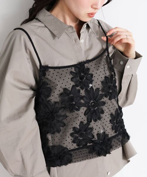 le.coeur blanc(ルクールブラン)の「TORRAZZO DONNAフローラルレースキャミ(キャミソール・レディース・ホワイト/ブラック・38)」の19枚目の写真
