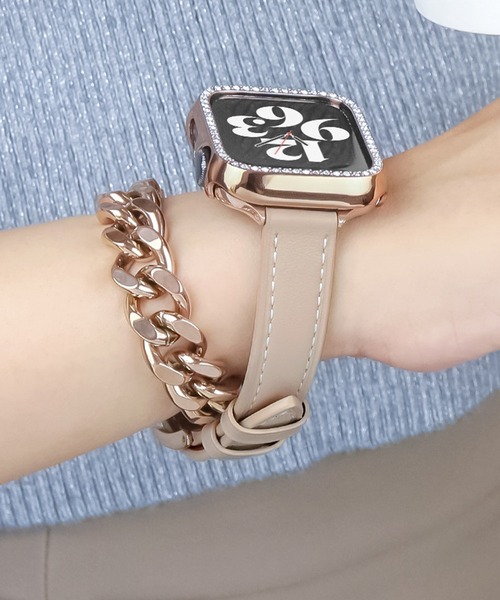 Urban Coral(アーバンコーラル)の「Apple Watch Band / アップルウォッチ レザーチェーンバンド / Urban Coral(デジタル腕時計・レディース・ブラウン系その他/グレー系その他/ベージュ系その他2/ベージュ系その他/グレー系その他4/グレー系その他3/ブラウン系その他2・40mm)」の2枚目の写真