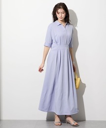 高身長 ストライプジャガードスキッパーシャツワンピース(トールサイズ)