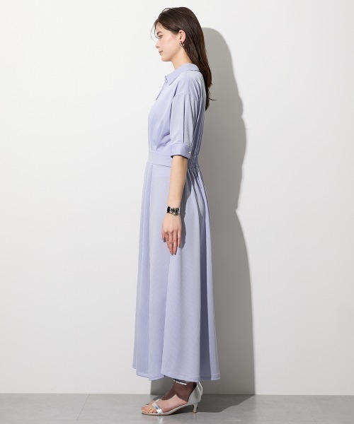 slattgir(スラットジール)の「高身長 ストライプジャガードスキッパーシャツワンピース(トールサイズ)(ワンピース・レディース・ブルー系/ネイビー系・TLL/TL/T5L/T4L/T3L/TM)」の20枚目の写真
