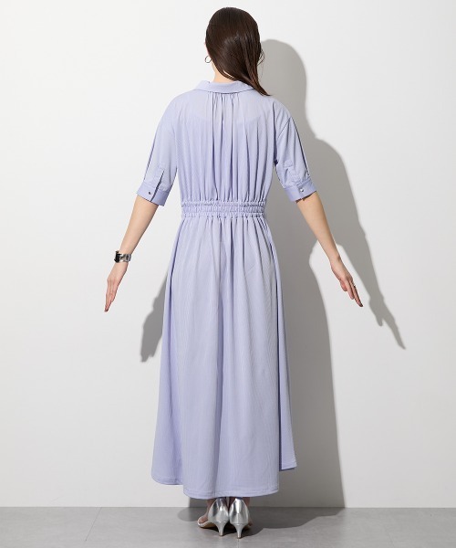 slattgir(スラットジール)の「高身長 ストライプジャガードスキッパーシャツワンピース(トールサイズ)(ワンピース・レディース・ブルー系/ネイビー系・TLL/TL/T5L/T4L/T3L/TM)」の21枚目の写真
