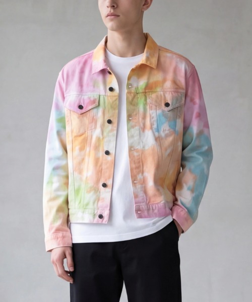 INNOCENT(イノセント)の「【T16】【T21】【colortone/カラートーン】TIE DYED COTTON JACKET A-9050(デニムジャケット・メンズ・その他4/その他2/その他3/その他5/その他1・LARGE/X-LARGE)」の1枚目の写真