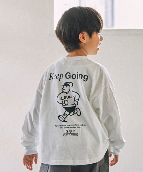 GENERATOR(ジェネレーター)の「GENERATOR/ジェネレーター Keep Going L/S Tシャツ(Tシャツ/カットソー・キッズ・ホワイト/ベージュ系その他/ブラック・M/L/XL)」の1枚目の写真