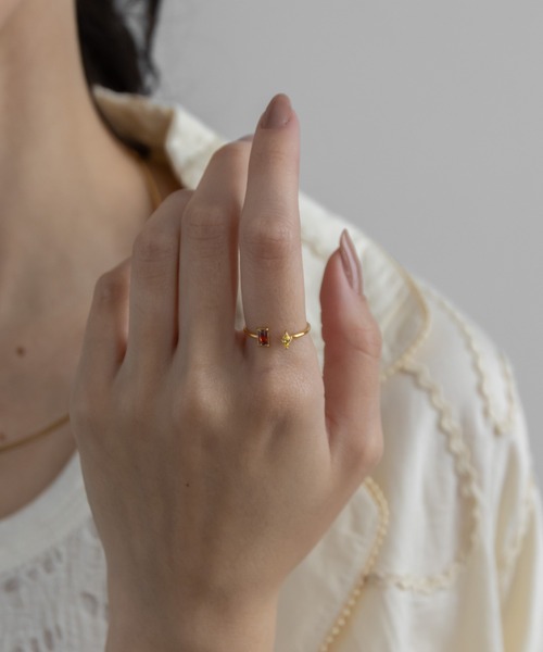 abaskdesign(アバスクデザイン)の「金属アレルギー対応 ビジューフォークリング(リング・レディース・ピンク/レッド/ブルー・14号/12号/17号)」の3枚目の写真