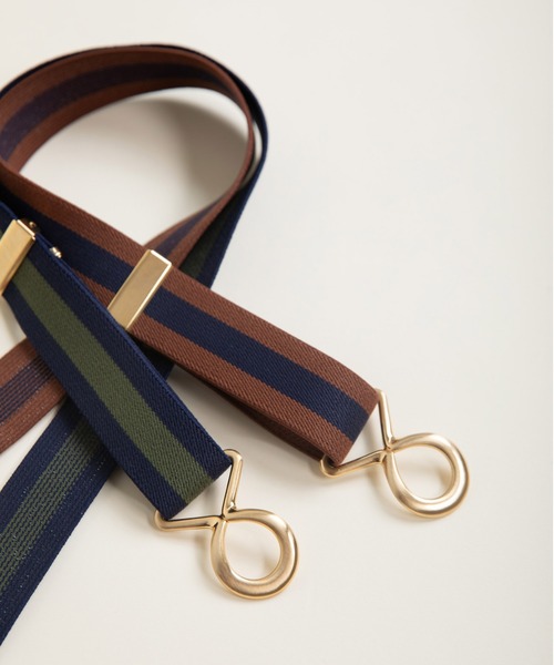 CHILD WOMAN（チャイルドウーマン）の「ゴールドバックル ラインゴムベルト（ベルト・レディース・グリーン/ブラウン・FREE）」の2枚目の写真