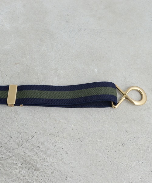 CHILD WOMAN（チャイルドウーマン）の「ゴールドバックル ラインゴムベルト（ベルト・レディース・グリーン/ブラウン・FREE）」の6枚目の写真