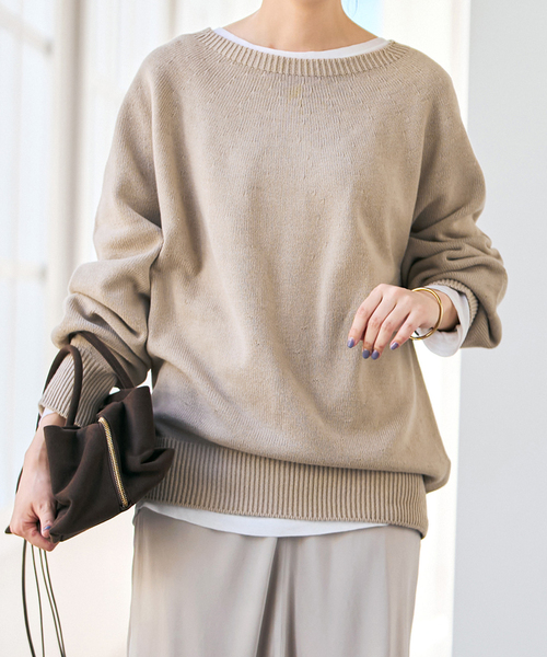 Spick & Span（スピックアンドスパン）の「《26SS 新作/追加 》 ニュアンスコクーンバルキーニット（ニット/セーター・レディース・ホワイト×ホワイト/サックスブルー/ネイビー/ベージュ・FREE）」の2枚目の写真