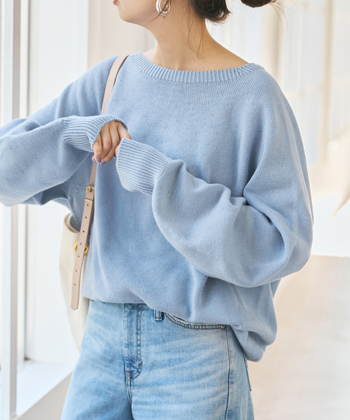 Spick & Span（スピックアンドスパン）の「《26SS 新作/追加 》 ニュアンスコクーンバルキーニット（ニット/セーター・レディース・ホワイト×ホワイト/サックスブルー/ネイビー/ベージュ・FREE）」の4枚目の写真