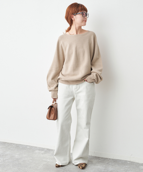 Spick & Span（スピックアンドスパン）の「《26SS 新作/追加 》 ニュアンスコクーンバルキーニット（ニット/セーター・レディース・ホワイト×ホワイト/サックスブルー/ネイビー/ベージュ・FREE）」の7枚目の写真