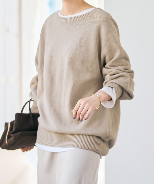 Spick & Span（スピックアンドスパン）の「《26SS 新作/追加 》 ニュアンスコクーンバルキーニット（ニット/セーター・レディース・ホワイト×ホワイト/サックスブルー/ネイビー/ベージュ・FREE）」の18枚目の写真