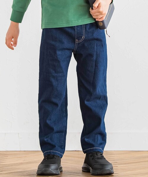 BeBe（ベベ）の「ジョグデニムステッチロゴストレッチロングパンツ（デニムパンツ・キッズ・ブルー/ネイビー・120cm/130cm/150cm/140cm）」の2枚目の写真