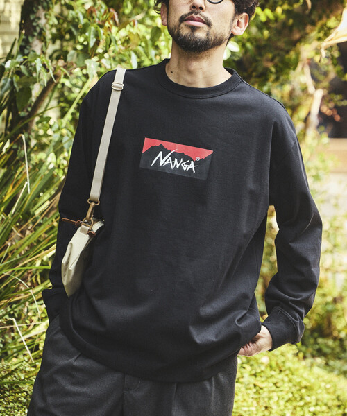 NANGA(ナンガ)の「NANGA/ナンガ ECO HYBRID BOX LOGO L/S TEE(Tシャツ/カットソー・メンズ・ブラック/ホワイト/インディゴブルー・X-LARGE/MEDIUM/LARGE)」の3枚目の写真