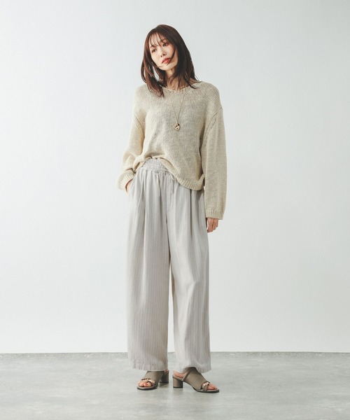 GLOBAL WORK（グローバルワーク）の「フレンチリネンワイドパンツ/600996（その他パンツ・レディース・ホワイト系その他/ブラウン/スミクロ/ベージュ系その他・MEDIUM/SMALL/LARGE）」の17枚目の写真