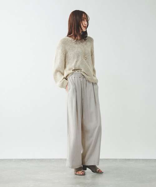 GLOBAL WORK（グローバルワーク）の「フレンチリネンワイドパンツ/600996（その他パンツ・レディース・ホワイト系その他/ブラウン/スミクロ/ベージュ系その他・MEDIUM/SMALL/LARGE）」の18枚目の写真