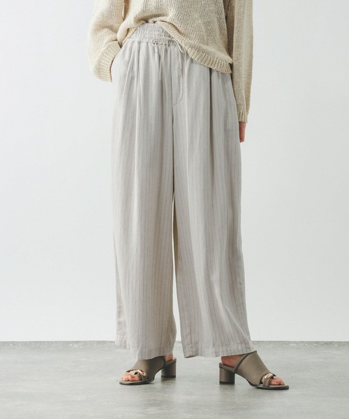 GLOBAL WORK（グローバルワーク）の「フレンチリネンワイドパンツ/600996（その他パンツ・レディース・ホワイト系その他/ブラウン/スミクロ/ベージュ系その他・MEDIUM/SMALL/LARGE）」の19枚目の写真