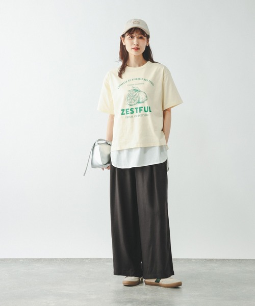 GLOBAL WORK（グローバルワーク）の「フレンチリネンワイドパンツ/600996（その他パンツ・レディース・ホワイト系その他/ブラウン/スミクロ/ベージュ系その他・MEDIUM/SMALL/LARGE）」の9枚目の写真