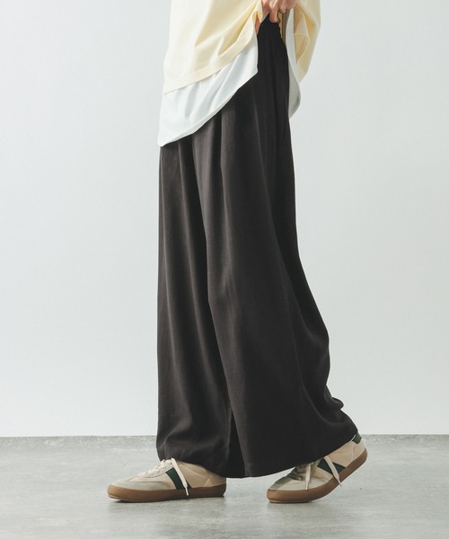 GLOBAL WORK（グローバルワーク）の「フレンチリネンワイドパンツ/600996（その他パンツ・レディース・ホワイト系その他/ブラウン/スミクロ/ベージュ系その他・MEDIUM/SMALL/LARGE）」の12枚目の写真