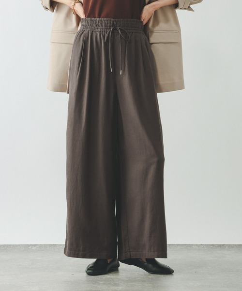 GLOBAL WORK（グローバルワーク）の「フレンチリネンワイドパンツ/600996（その他パンツ・レディース・ホワイト系その他/ブラウン/スミクロ/ベージュ系その他・MEDIUM/SMALL/LARGE）」の15枚目の写真