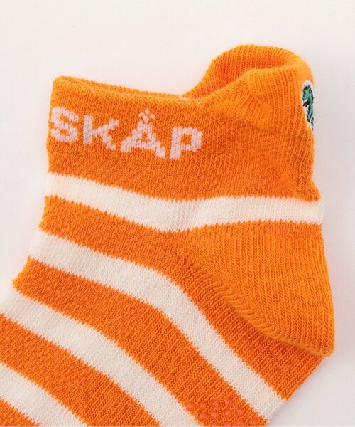 kladskap（クレードスコープ）の「恐竜刺しゅうボーダースニーカーインソックス（ソックス/靴下・キッズ・ネイビー/黄緑系/オレンジ・11-13cm/L(18-20cm)/M(16-18cm)/S(13-15cm)）」の5枚目の写真