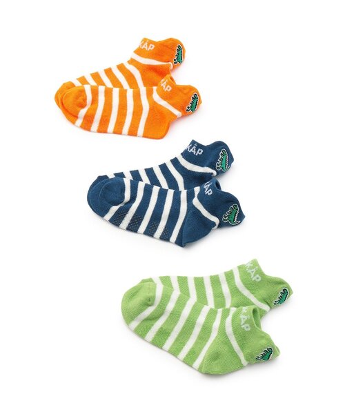 kladskap（クレードスコープ）の「恐竜刺しゅうボーダースニーカーインソックス（ソックス/靴下・キッズ・ネイビー/黄緑系/オレンジ・11-13cm/L(18-20cm)/M(16-18cm)/S(13-15cm)）」の9枚目の写真