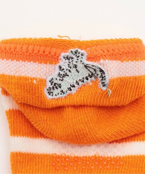 kladskap（クレードスコープ）の「恐竜刺しゅうボーダースニーカーインソックス（ソックス/靴下・キッズ・ネイビー/黄緑系/オレンジ・11-13cm/L(18-20cm)/M(16-18cm)/S(13-15cm)）」の4枚目の写真