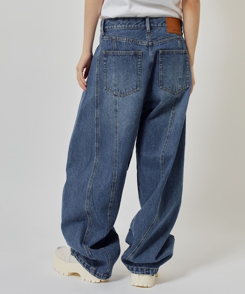 atmos pink（アトモスピンク）の「atmos pink Curve Denim Pants / アトモス ピンク カーブ デニム パンツ（デニムパンツ・レディース・ブルー/ブラック・M/S）」の9枚目の写真