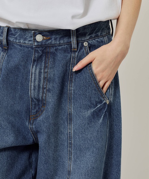 atmos pink（アトモスピンク）の「atmos pink Curve Denim Pants / アトモス ピンク カーブ デニム パンツ（デニムパンツ・レディース・ブルー/ブラック・M/S）」の3枚目の写真