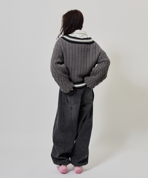 atmos pink（アトモスピンク）の「atmos pink Curve Denim Pants / アトモス ピンク カーブ デニム パンツ（デニムパンツ・レディース・ブルー/ブラック・M/S）」の19枚目の写真