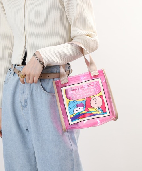 SNOOPY（スヌーピー）の「SNOOPY スヌーピー クリアミニトート ビビットカラー（トートバッグ・レディース・ピンク/イエロー・FREE）」の10枚目の写真