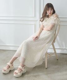 ミルフィーユフリルコルセットワンピース