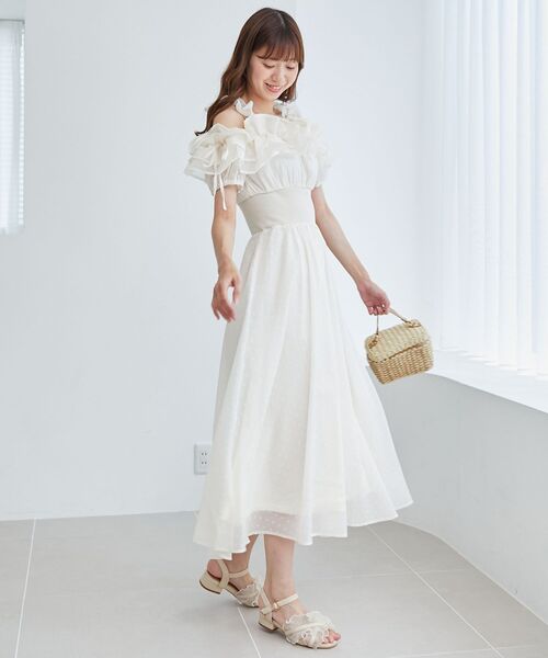 MAJESTIC LEGON(マジェスティックレゴン)の「ミルフィーユフリルコルセットワンピース(ワンピース・レディース・アイボリー/ブラック/ホワイト系その他2・MEDIUM/SMALL/X-SMALL/LARGE)」の7枚目の写真