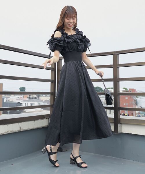 MAJESTIC LEGON(マジェスティックレゴン)の「ミルフィーユフリルコルセットワンピース(ワンピース・レディース・アイボリー/ブラック/ホワイト系その他2・MEDIUM/SMALL/X-SMALL/LARGE)」の20枚目の写真