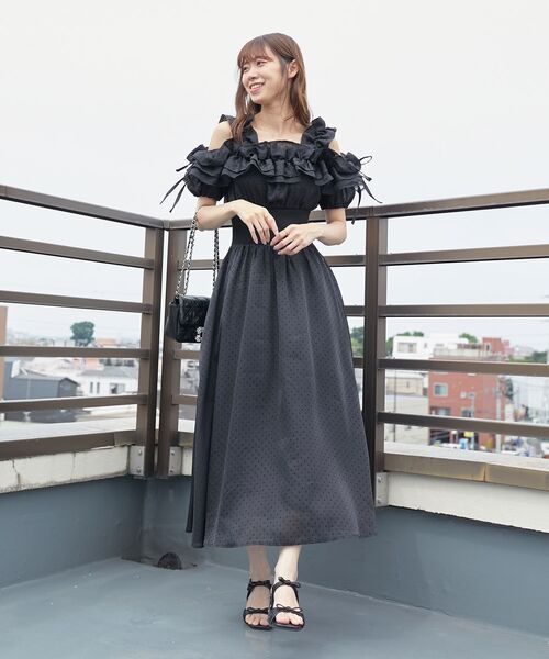 MAJESTIC LEGON(マジェスティックレゴン)の「ミルフィーユフリルコルセットワンピース(ワンピース・レディース・アイボリー/ブラック/ホワイト系その他2・MEDIUM/SMALL/X-SMALL/LARGE)」の22枚目の写真