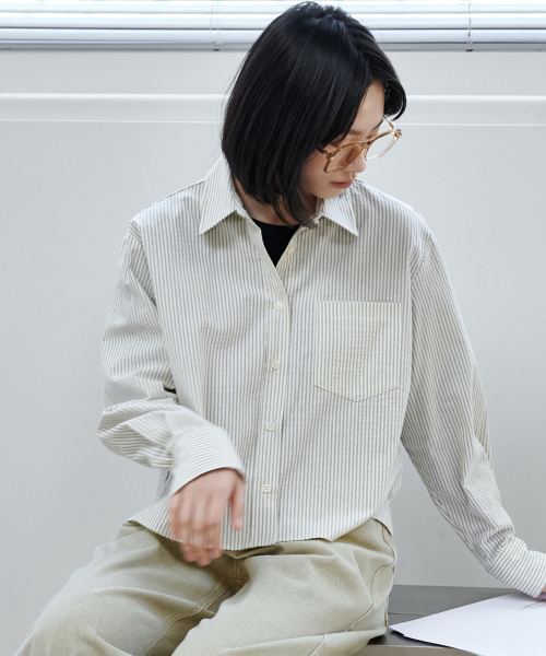 MALOUPE（マロップ）の「4123 クロップストライプシャツ (クリーム)（シャツ/ブラウス・レディース・その他・FREE）」の6枚目の写真