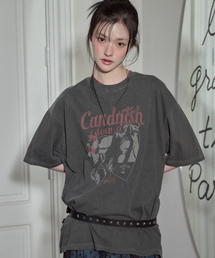 キャンディッシュピグメント半袖Tシャツスモークブラック