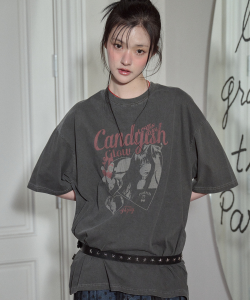 CPGN STUDIO(コンパーニョ)の「キャンディッシュピグメント半袖Tシャツスモークブラック(Tシャツ/カットソー・レディース・その他・MEDIUM/LARGE)」の1枚目の写真