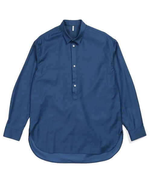 The DUFFER of ST.GEORGE(ザダファーオブセントジョージ)の「SHORT COLLAR PO SHIRT:バックサテン ショートカラー プルオーバーシャツ(シャツ/ブラウス・メンズ・オフホワイト/チャコールグレー/ライトブルー・X-LARGE/LARGE/MEDIUM/SMALL)」の14枚目の写真