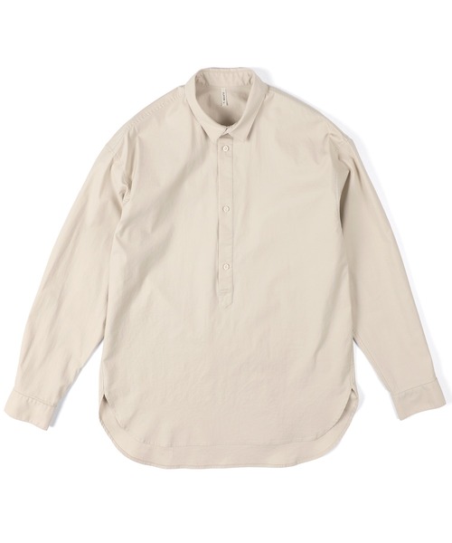 The DUFFER of ST.GEORGE(ザダファーオブセントジョージ)の「SHORT COLLAR PO SHIRT:バックサテン ショートカラー プルオーバーシャツ(シャツ/ブラウス・メンズ・オフホワイト/チャコールグレー/ライトブルー・X-LARGE/LARGE/MEDIUM/SMALL)」の12枚目の写真