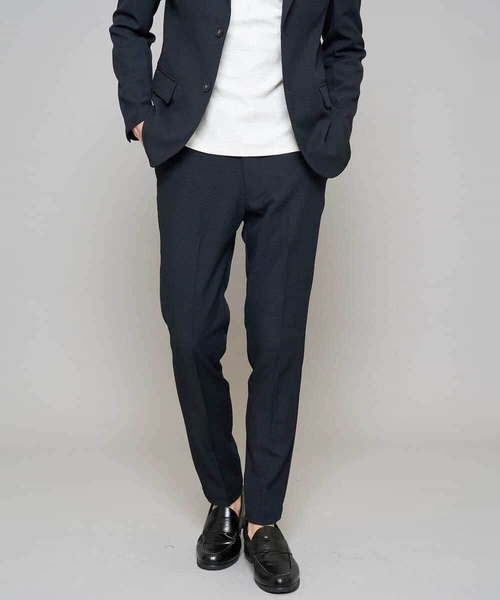 a.v.v(アーヴェヴェ)の「【イージーケア/洗濯機で洗える/ストレッチ】グレンチェックストレッチスマートスラックス(その他パンツ・メンズ・ネイビー・48/50/46)」の1枚目の写真