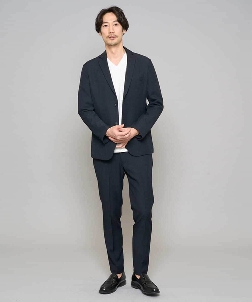 a.v.v(アーヴェヴェ)の「【イージーケア/洗濯機で洗える/ストレッチ】グレンチェックストレッチスマートスラックス(その他パンツ・メンズ・ネイビー・48/50/46)」の15枚目の写真