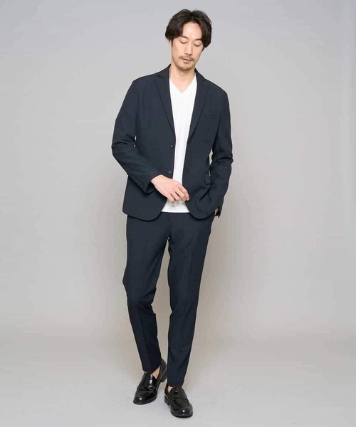 a.v.v(アーヴェヴェ)の「【イージーケア/洗濯機で洗える/ストレッチ】グレンチェックストレッチスマートスラックス(その他パンツ・メンズ・ネイビー・48/50/46)」の16枚目の写真