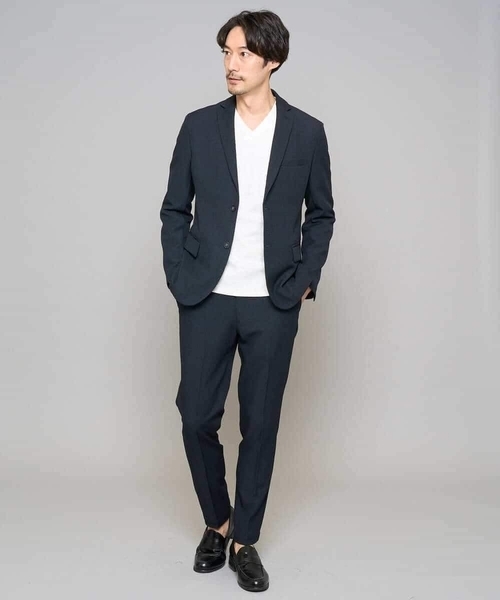 a.v.v(アーヴェヴェ)の「【イージーケア/洗濯機で洗える/ストレッチ】グレンチェックストレッチスマートスラックス(その他パンツ・メンズ・ネイビー・48/50/46)」の17枚目の写真