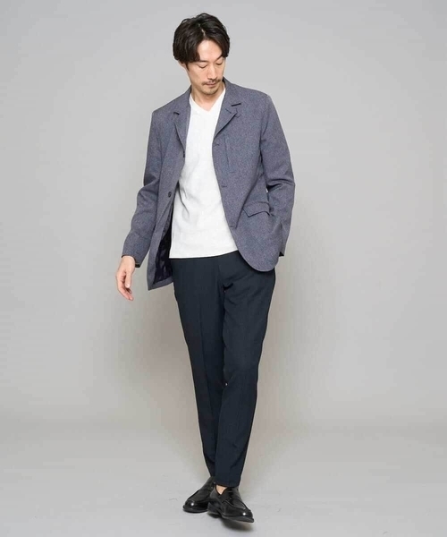 a.v.v(アーヴェヴェ)の「【イージーケア/洗濯機で洗える/ストレッチ】グレンチェックストレッチスマートスラックス(その他パンツ・メンズ・ネイビー・48/50/46)」の19枚目の写真