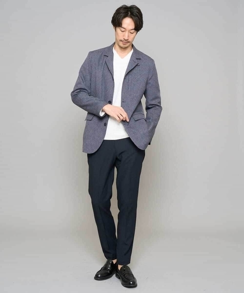 a.v.v(アーヴェヴェ)の「【イージーケア/洗濯機で洗える/ストレッチ】グレンチェックストレッチスマートスラックス(その他パンツ・メンズ・ネイビー・48/50/46)」の20枚目の写真