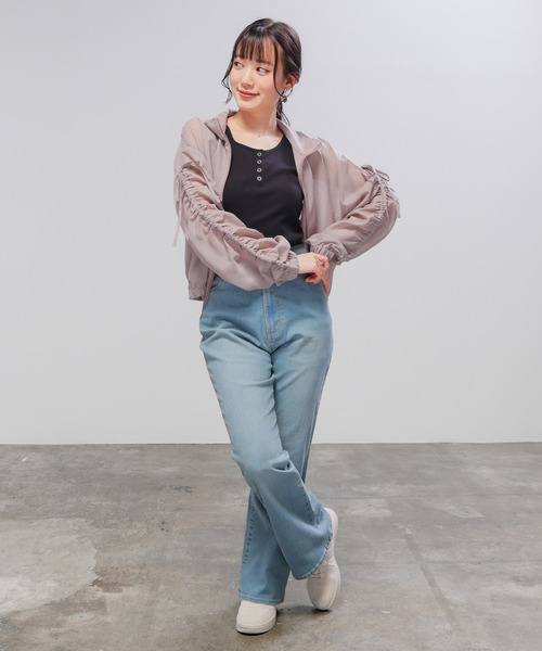 Honeys（ハニーズ）の「【ＵＶカット】ヘンリーネックタンク（タンクトップ・レディース・ブラウン/レッド/オートミール/アイボリー/ブラック・L/M/S）」の14枚目の写真