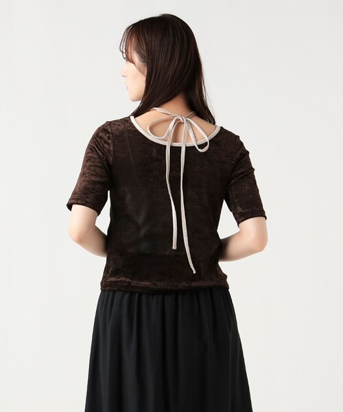 BEAMS HEART(ビームスハート)の「【7/16値下げ】チョーカー付き シアー ベロア Tシャツ(セットアイテム)(Tシャツ/カットソー・レディース・ホワイト系その他5/ブラウン/チャコールグレー・FREE)」の15枚目の写真