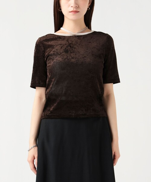 BEAMS HEART(ビームスハート)の「【7/16値下げ】チョーカー付き シアー ベロア Tシャツ(セットアイテム)(Tシャツ/カットソー・レディース・ホワイト系その他5/ブラウン/チャコールグレー・FREE)」の16枚目の写真