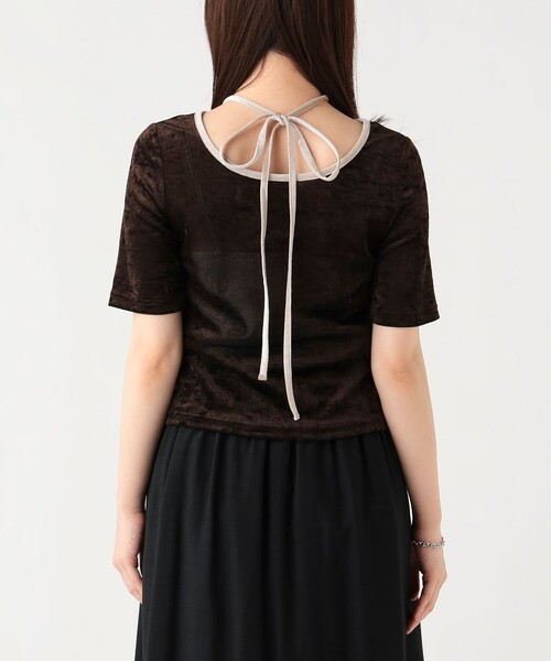 BEAMS HEART(ビームスハート)の「【7/16値下げ】チョーカー付き シアー ベロア Tシャツ(セットアイテム)(Tシャツ/カットソー・レディース・ホワイト系その他5/ブラウン/チャコールグレー・FREE)」の18枚目の写真